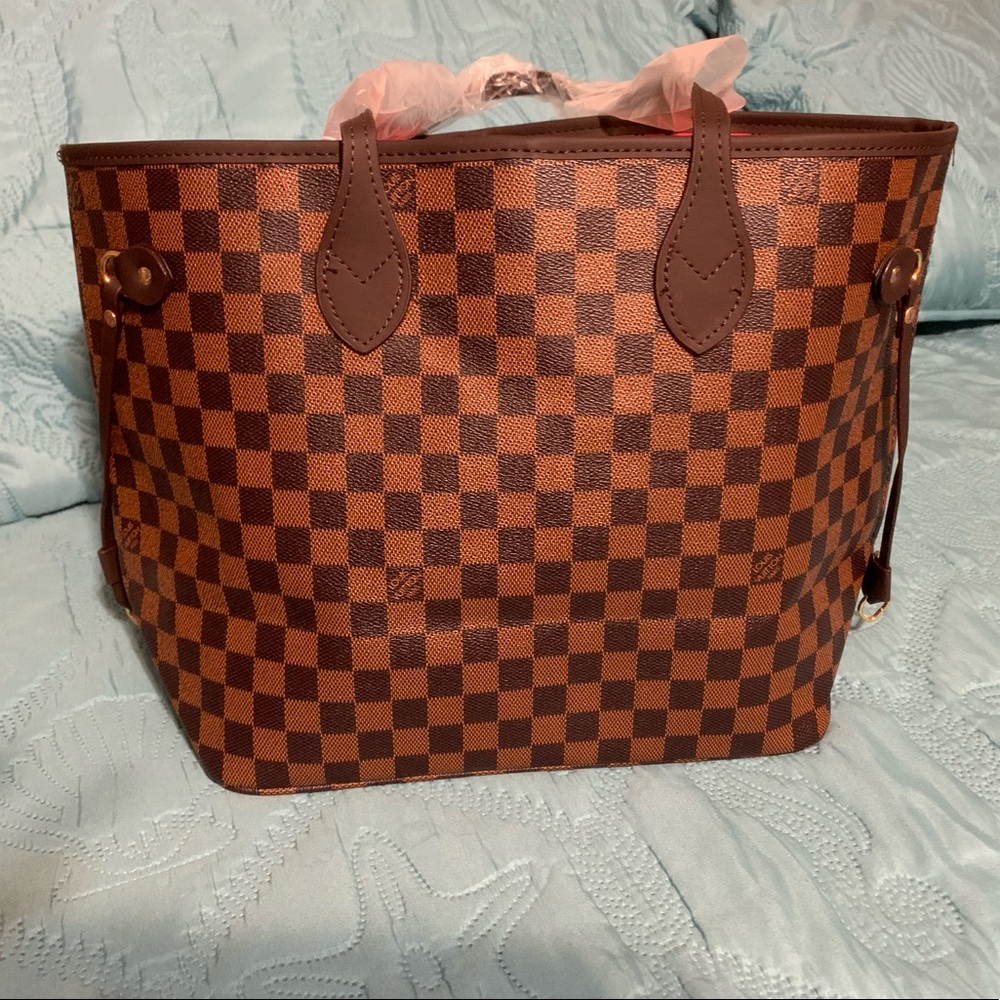 Designer inspired bag. Damier Ebene style